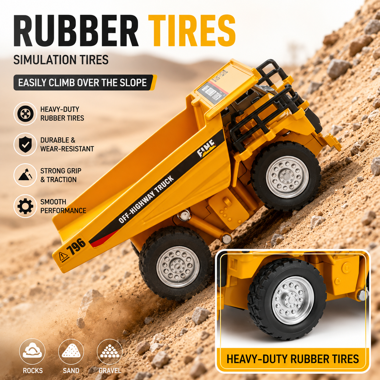 TRASPED HG4-414 1:64 Mini RC Alloy Dump Truck