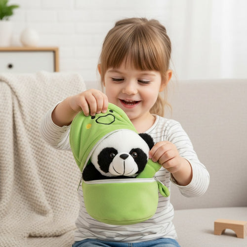 Bamboo Panda Plush Toy 🐼 (Frog Hoodie Design)