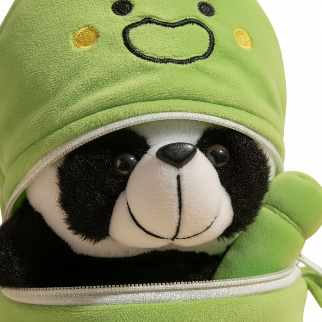Bamboo Panda Plush Toy 🐼 (Frog Hoodie Design)