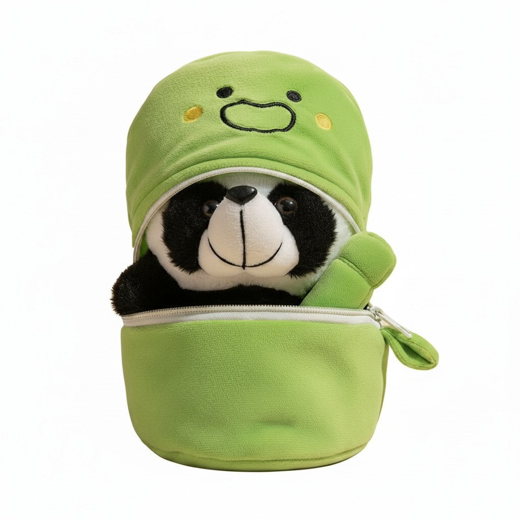 Bamboo Panda Plush Toy 🐼 (Frog Hoodie Design)