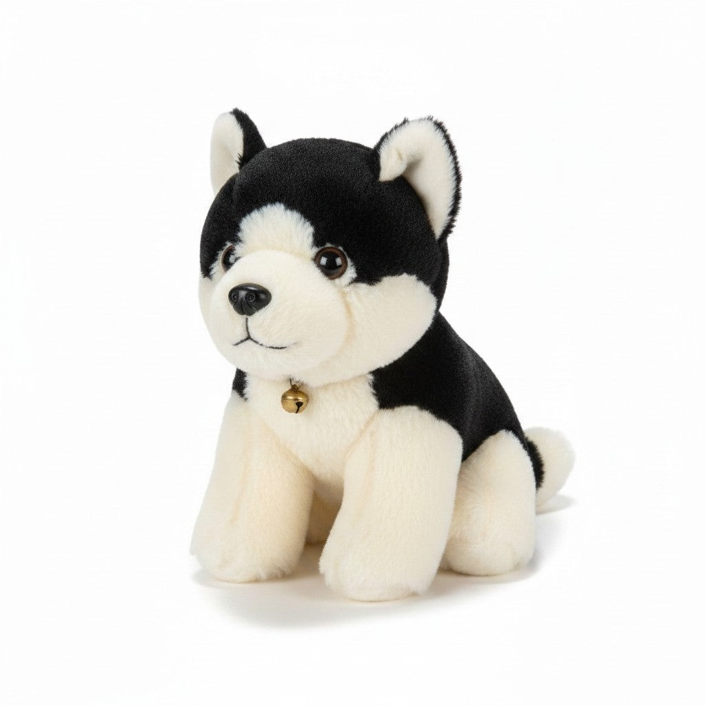 Cute Husky Dog Soft Toy with Bell