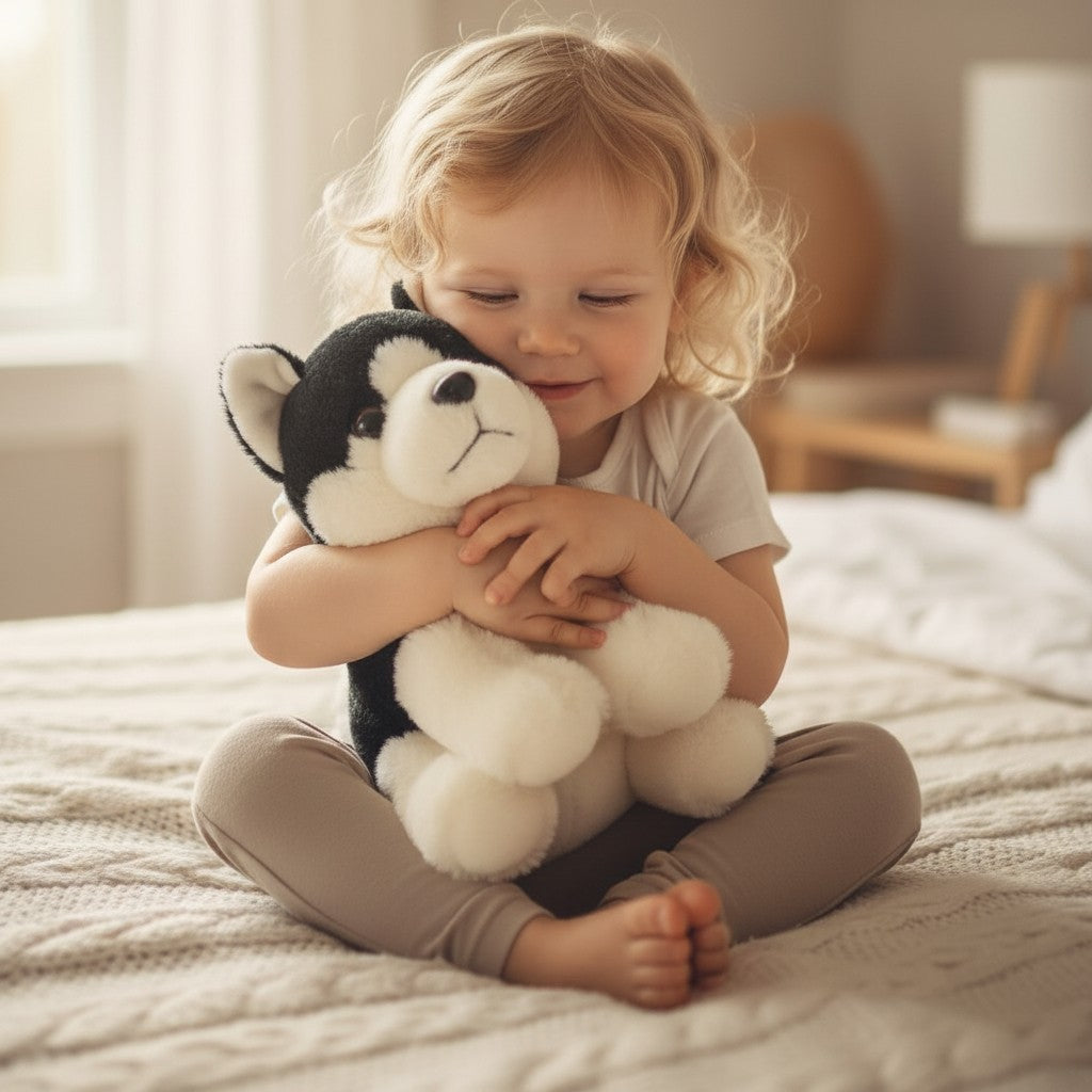 Cute Husky Dog Soft Toy with Bell