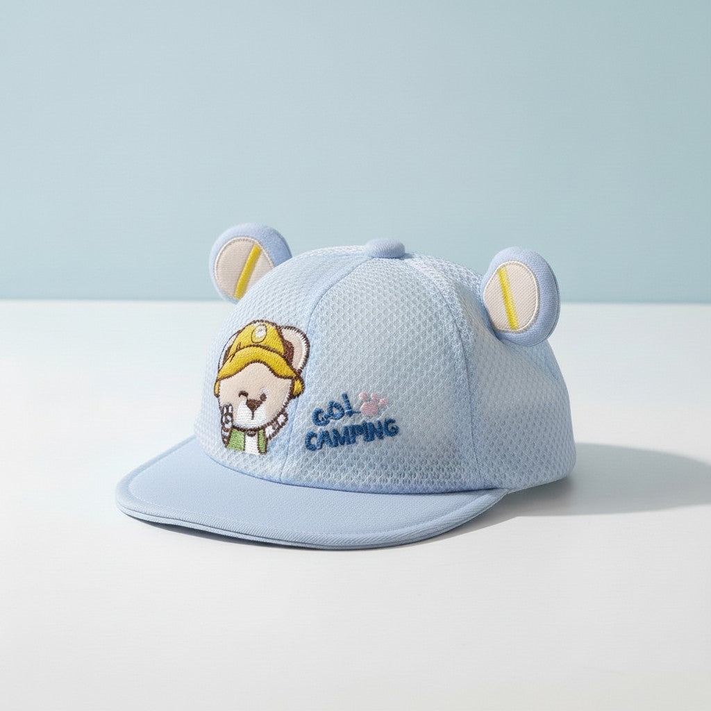 Kids Cap for Boys & Girls – Soft Cotton Baby Hat with Cute Bear Design