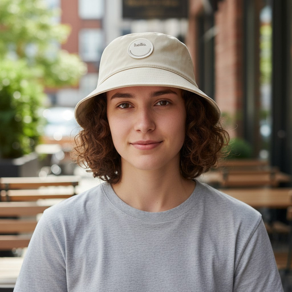Unisex Beige Bucket Hat