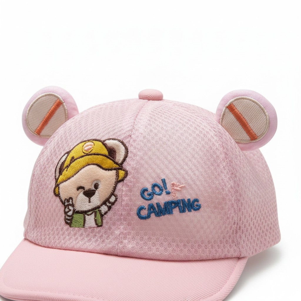 Kids Cap for Boys & Girls – Soft Cotton Baby Hat with Cute Bear Design