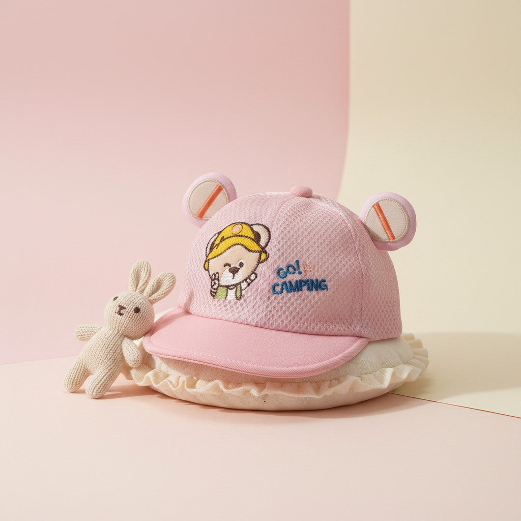 Kids Cap for Boys & Girls – Soft Cotton Baby Hat with Cute Bear Design