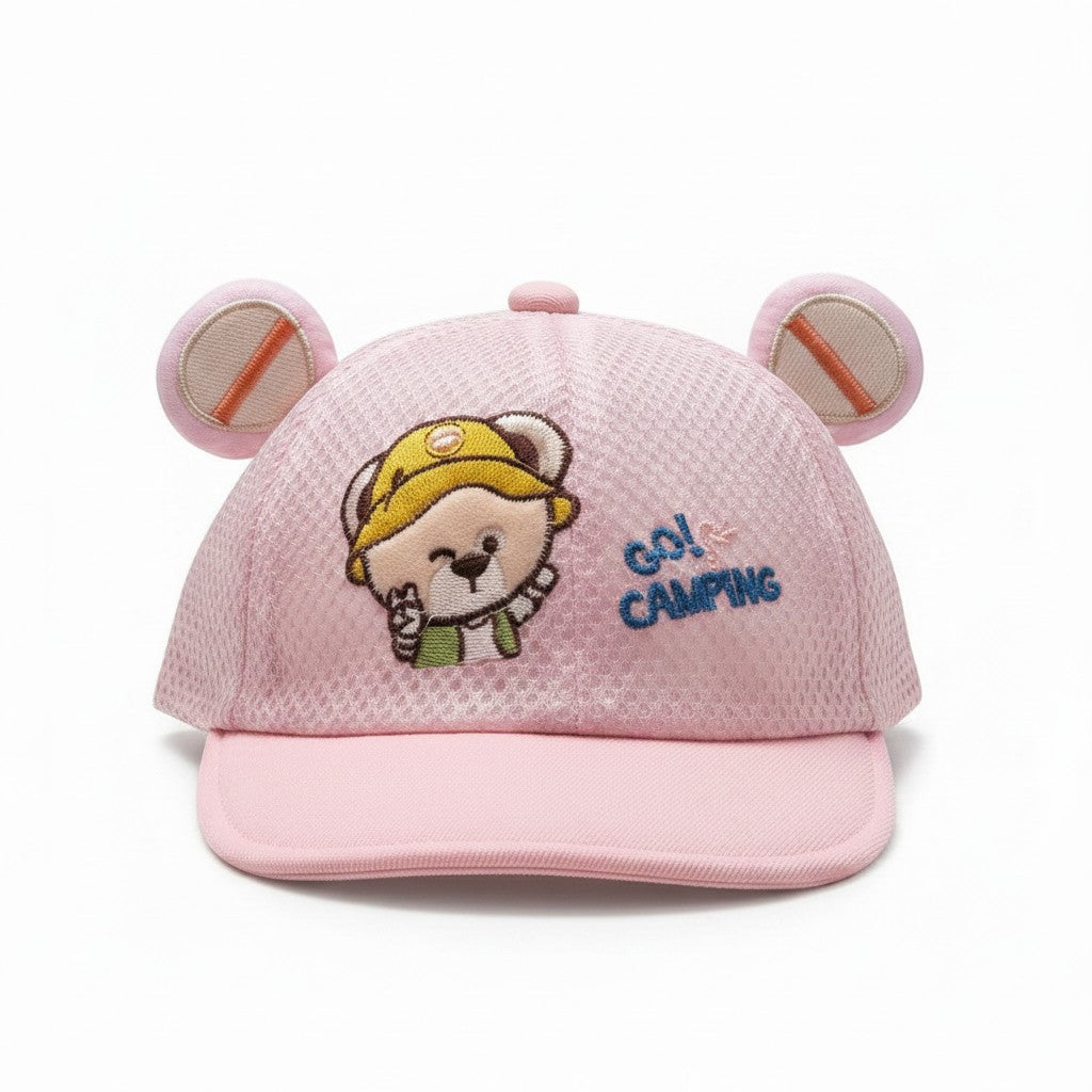 Kids Cap for Boys & Girls – Soft Cotton Baby Hat with Cute Bear Design