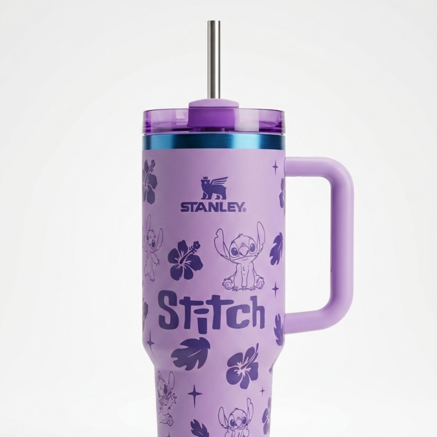 Stitch Stanley Style Tumbler (Purple)
