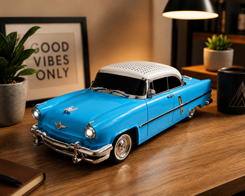 WS-598 Vintage Car Bluetooth Speaker | Sky Blue