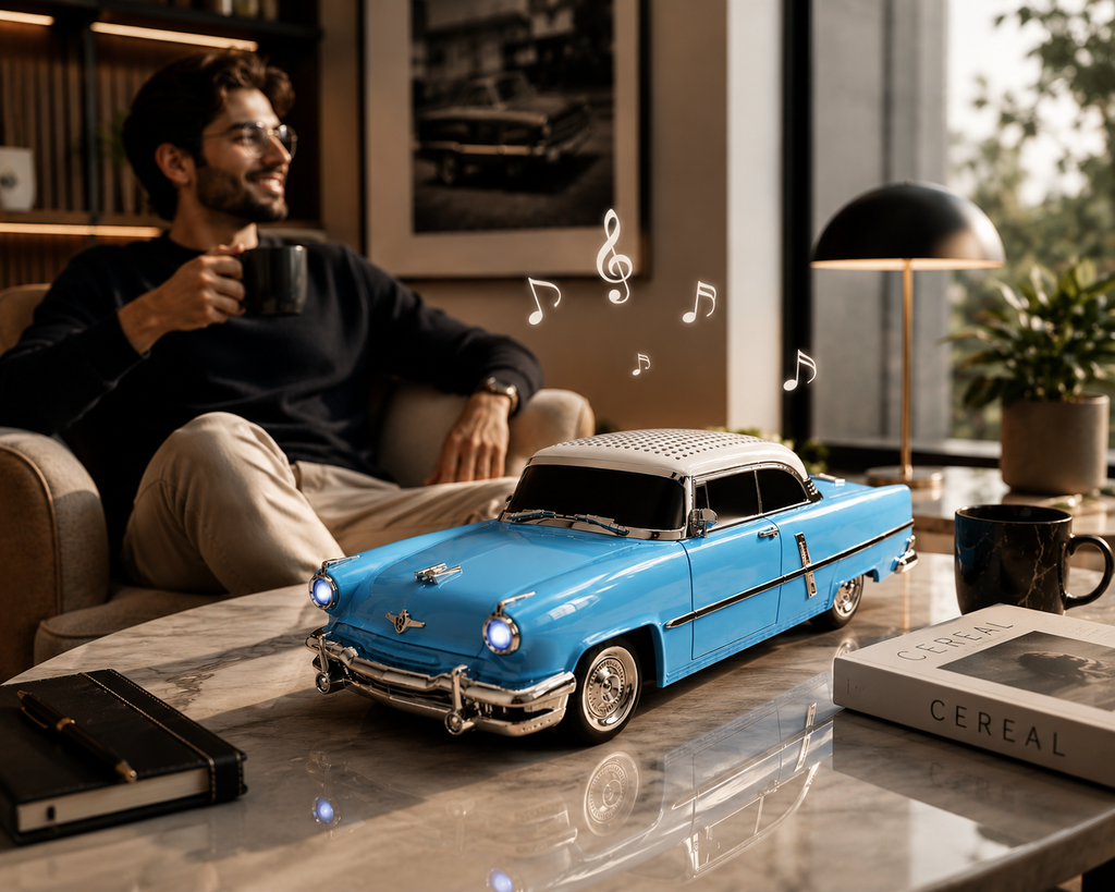 WS-598 Vintage Car Bluetooth Speaker | Sky Blue
