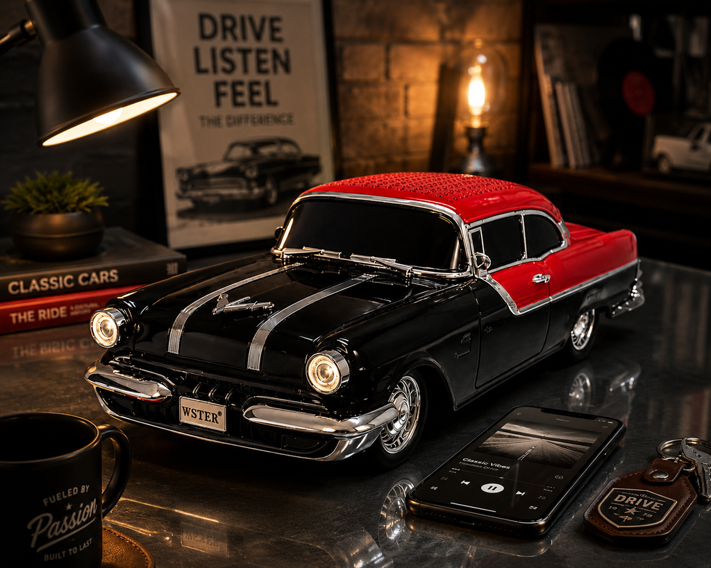 WS-598 Vintage Car Bluetooth Speaker|Black