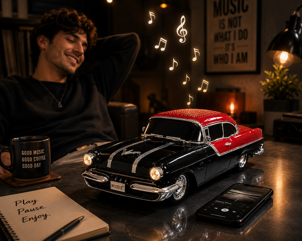 WS-598 Vintage Car Bluetooth Speaker|Black