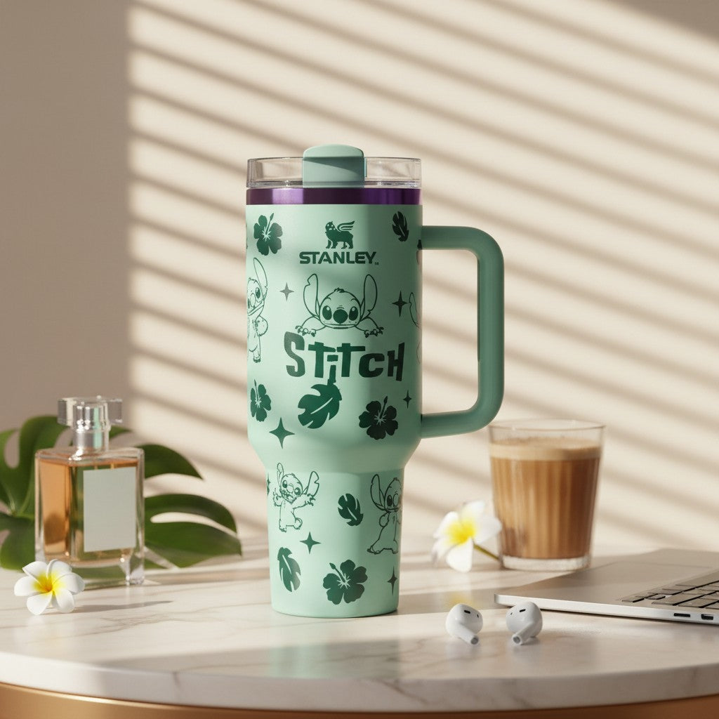 Stitch Stanley Style Tumbler(Mint Green)
