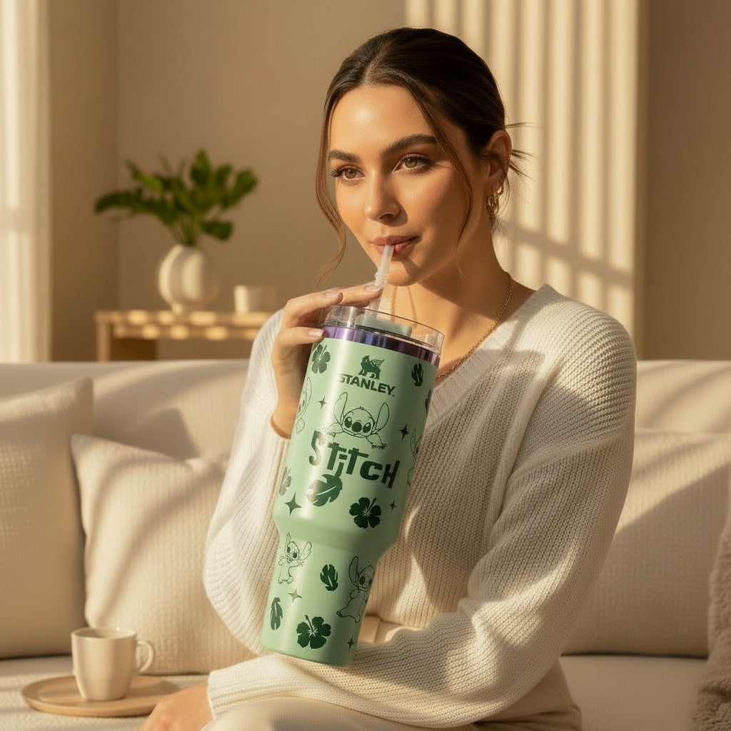 Stitch Stanley Style Tumbler(Mint Green)