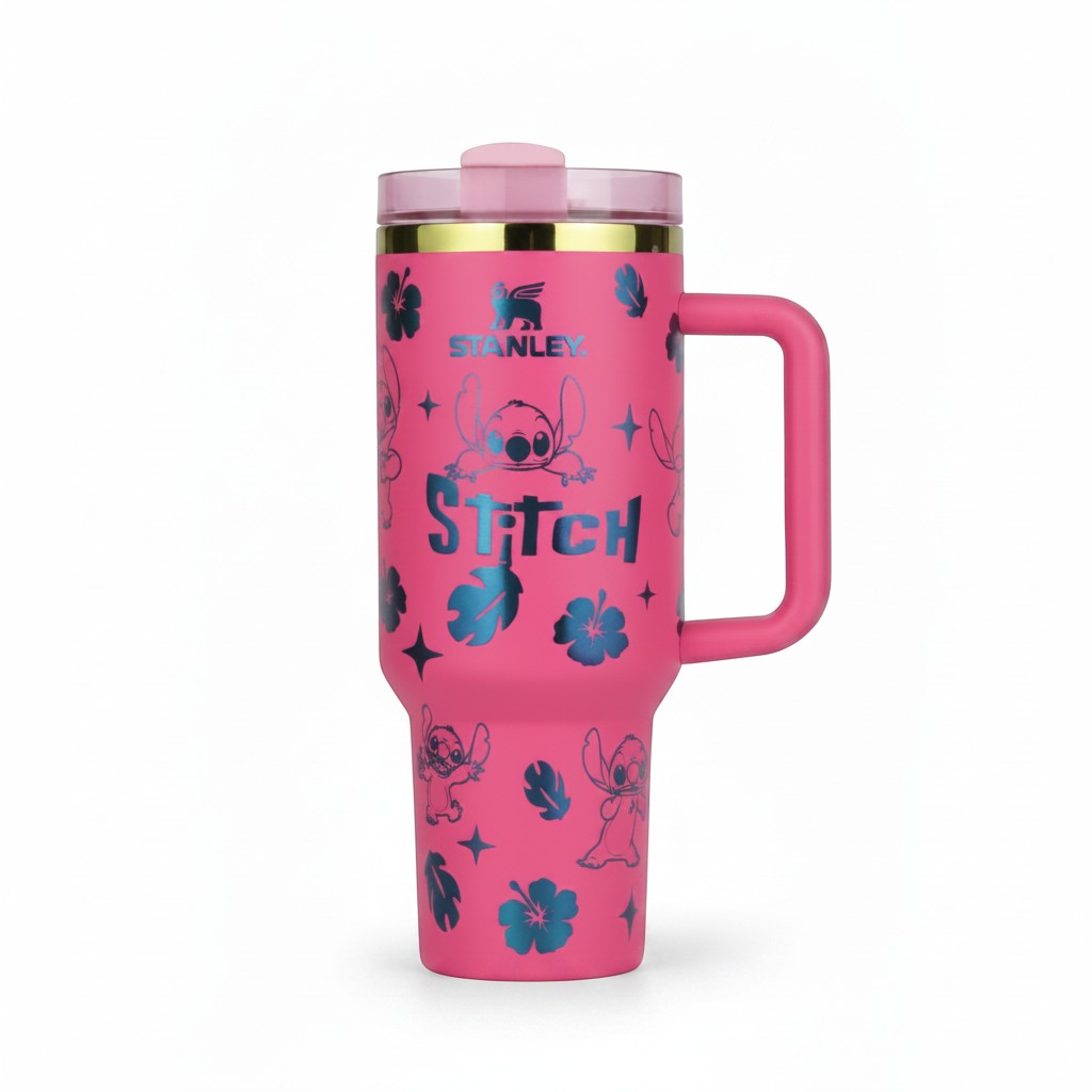 Stitch Stanley Style Tumbler (Pink)